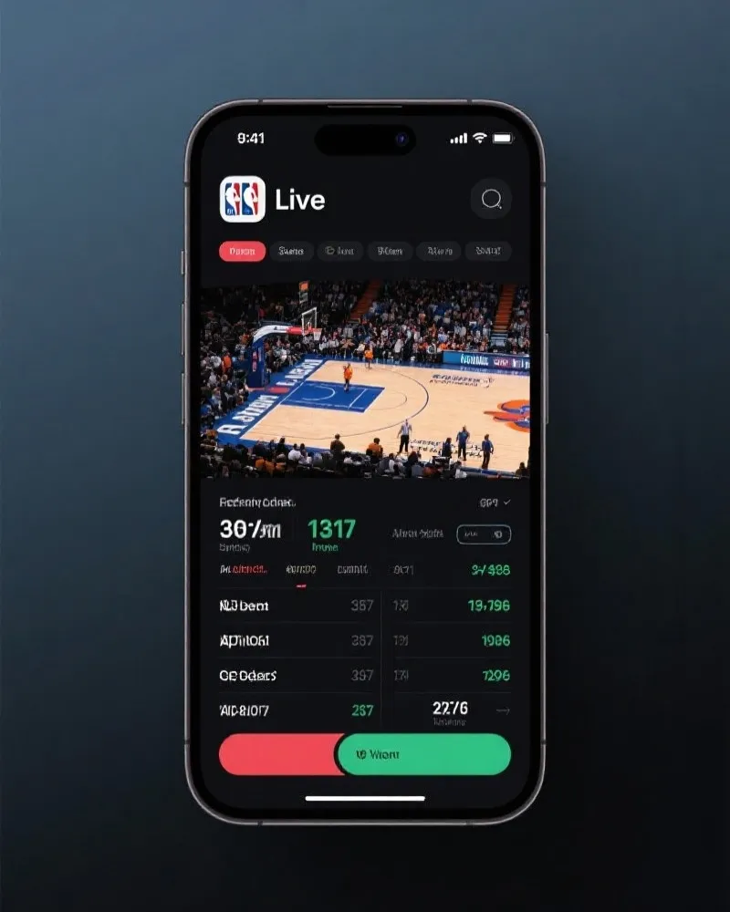 篮球直播App界面展示